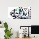 Wasserfarbenwellen Poster (Heimbüro)