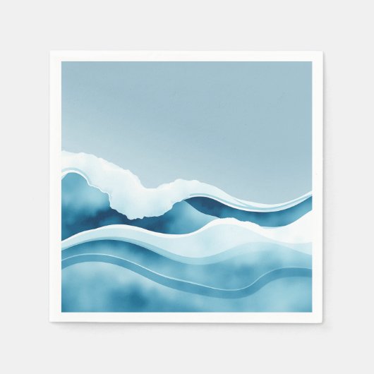 Wasserfarbenwellen Serviette (Vorderseite)