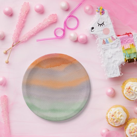 Wasserfarbenwellen Teller (Party)