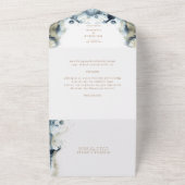 Wasserfarbenwellen und Sand - alles in einer Einla All In One Einladung (Außenbereich)