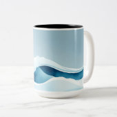 Wasserfarbenwellen Zweifarbige Tasse (VorderseiteRechts)