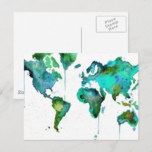 Wasserfarbenwelt der Karte (Vorne/Hinten)