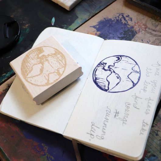 Wasserfarbenwelt des Earth Day Artwork Gummistempel