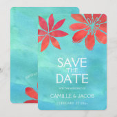 Wasserfarbenwelt des tropischen Ozeans Save the Da Date (Vorne/Hinten)