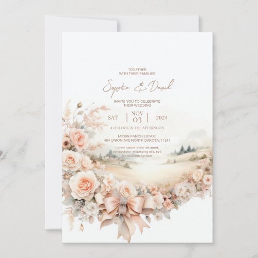 Wasserfarbenwelt Einladung Hochzeit (Vorderseite)