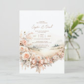 Wasserfarbenwelt Einladung Hochzeit (Stehend Vorderseite)
