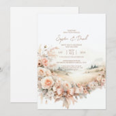 Wasserfarbenwelt Einladung Hochzeit (Vorne/Hinten)