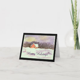 Wasserfarbenwelt Landscape Cappella Santa Maria de Feiertagskarte