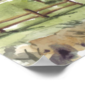Wasserfarbenwelt Landschaft Poster (Ecke)