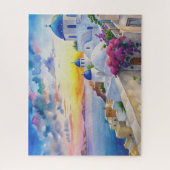Wasserfarbenwelt Santorini Griechische Insel Puzzle (Vertikal)