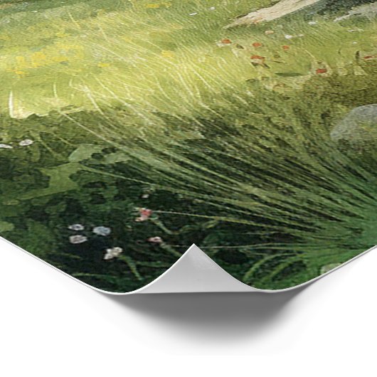 Wasserfarbenwicklungsweg durch die Wiese Poster (Ecke)