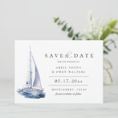 WasserfarbenYacht - Wassersport Save the Date Ankündigung (Stehend Vorderseite)