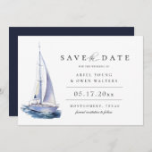 WasserfarbenYacht - Wassersport Save the Date Ankündigung (Vorne/Hinten)