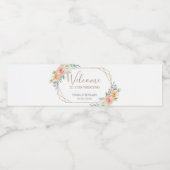 Wasserfarbenzeichen für geometrische Blume Wasserflaschenetikett (Einzelnes Label)