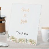 Wasserfarbenzeichen Peach Peony Pedestal Sockelschild (In Situ)