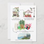 Wasserfarbenzeitachse Hochzeit Sichern des Datums  Ankündigung (Rückseite)