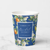 Wasserfarbenzitrus Botanisches Brautparty Pappbecher (Rückseite)