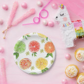 Wasserfarbenzitrus Kleine Süsse Kinderdusche Pappteller (Party)