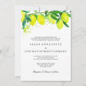 Wasserfarbenzitrus/Lemon Hochzeitseinladung Einladung (Vorderseite)
