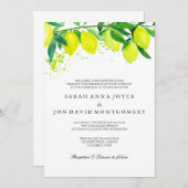 Wasserfarbenzitrus/Lemon Hochzeitseinladung Einladung (Vorne/Hinten)