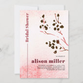 Wasserfarbenzweig und Mond Japandi Brautparty Einladung (Vorderseite)