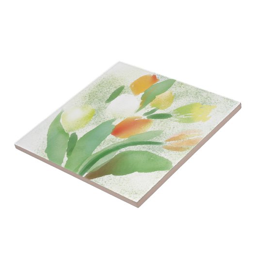 Wasserfarbetulpe-Blumen, Originalvorlage Fliese (Seite)