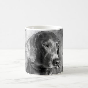 WASSERFARBEWEIMARANER BW-KERAMIK-TASSE KAFFEETASSE