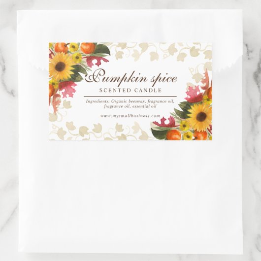 Wasserfarbfall Blume Herbstkerzenwürfel Rechteckiger Aufkleber (Tasche)