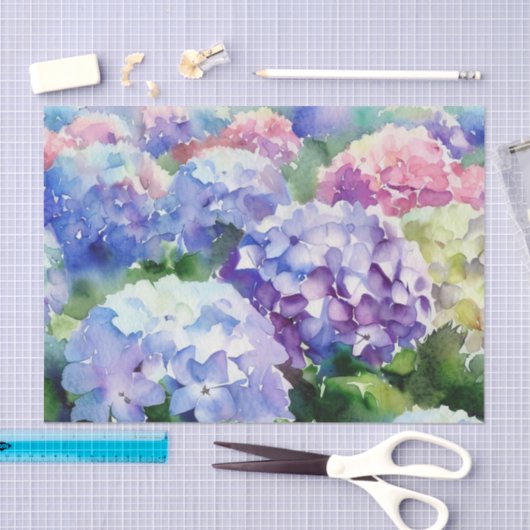 Wasserfarbfeld Blume-Hydrangea (A) Seidenpapier (Handwerk)