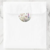 Wasserfarbfeld von Wildblumen Runder Aufkleber (Tasche)