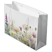 Wasserfarbfeld wild lebender Blume Große Geschenktüte (Vorderseite Schrägansicht)