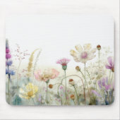 Wasserfarbfeld wild lebender Blume Mousepad (Vorne)
