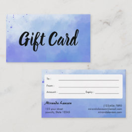Wasserfarbhintergrund Geschenkgutschein Visitenkarte