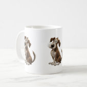 Wasserfarbhund ist verwirrter überraschter Hund Kaffeetasse (Vorderseite Links)