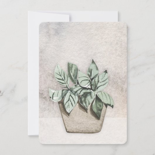 Wasserfarbige Blankekarte für die Wasserpflanze (Vorderseite)