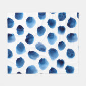 Wasserfarbige blaue Punkte: Handgemalt nahtlos Fleecedecke (Vorderseite (Horizontal))