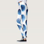 Wasserfarbige blaue Punkte: Handgemalt nahtlos Leggings (Links)
