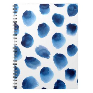 Wasserfarbige blaue Punkte: Handgemalt nahtlos Notizblock