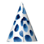 Wasserfarbige blaue Punkte: Handgemalt nahtlos Partyhütchen (Rückseite)
