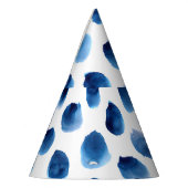 Wasserfarbige blaue Punkte: Handgemalt nahtlos Partyhütchen (Links)