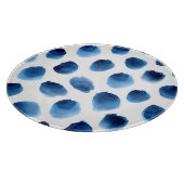 Wasserfarbige blaue Punkte: Handgemalt nahtlos Schneidebrett (Ecke)