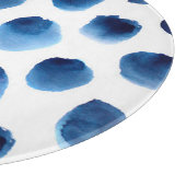 Wasserfarbige blaue Punkte: Handgemalt nahtlos Schneidebrett (Ecke)