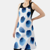 Wasserfarbige blaue Punkte: Handgemalt nahtlos Schürze (InSitu)