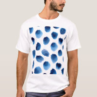 Wasserfarbige blaue Punkte: Handgemalt nahtlos