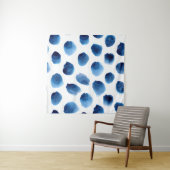 Wasserfarbige blaue Punkte: Handgemalt nahtlos Wandteppich (Beispiel)