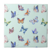 Wasserfarbige, bunte Schmetterlinge Fliese (Vorderseite)