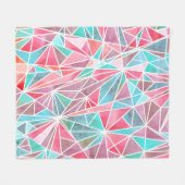 Wasserfarbige Dreiecke, helles Sommermosaik. Fleecedecke (Vorderseite (Horizontal))