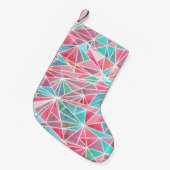 Wasserfarbige Dreiecke, helles Sommermosaik. Kleiner Weihnachtsstrumpf (Vorderansicht (hängend))