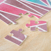 Wasserfarbige Dreiecke, helles Sommermosaik. Puzzle (Seite)