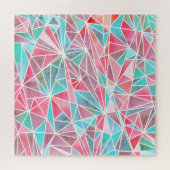 Wasserfarbige Dreiecke, helles Sommermosaik. Puzzle (Horizontal)